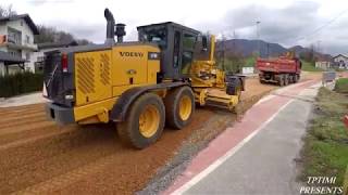 Motor Grader Finishing Big Road Construction Skilled operator [upl. by Cad]