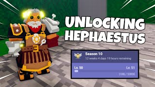 Unlocking Level 50 quotHephaestusquot Kit  Roblox Bedwars [upl. by On]