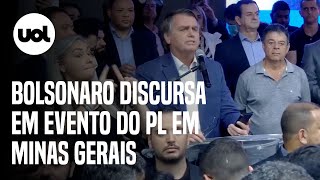 Bolsonaro ignora caso das joias e retoma pautas eleitorais em discurso no PL em Minas veja [upl. by Nylsor]