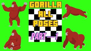 red gorilla all poses part 1  red gorilla gif all poses  gorilla emoji  emoji gorilla Gogomelon5 [upl. by Anowahs]