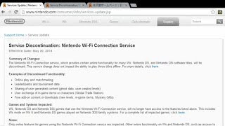 ANNOUNCEMENT Nintendo WiFi Connection WFC is SHUTTING DOWN on May 20th 2014 [upl. by Carlynn]