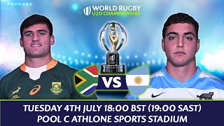 LIVE South Africa v Argentina  World Rugby U20 Championship [upl. by Dralliw]