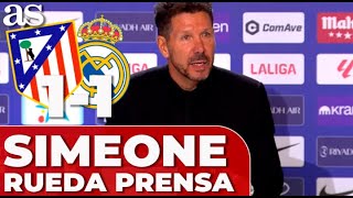 SIMEONE rueda de prensa ATLÉTICO  REAL MADRID  COURTOIS mecheros GRADA [upl. by Elreath282]