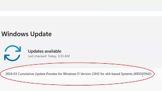 How to Fix Update KB5035942 Not Installing On Windows 11 Version 23H222H2 [upl. by Tanitansy]