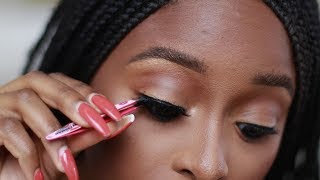 How to apply false eyelashes for beginners Basic Step by Step tutorial [upl. by Aaberg]