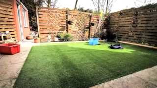 DIY How to lay an artificial grass lawn turf  Timelapse with music HD [upl. by Ecam499]