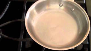 How To Cook On amp Season A Stainless Steel Pan To Create A Non Stick Surface [upl. by Ellenrahc]