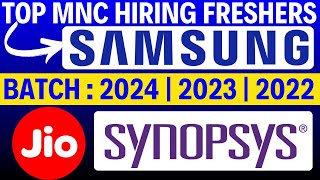 🔥Mass Hiring Announced  Samsung  Synopsys  Jio Latest Hiring  OffCampus Drive 2024 BATCH [upl. by Atirak]