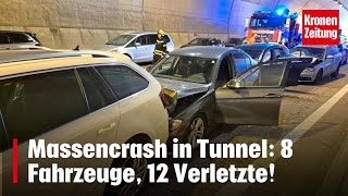 Massencrash in Tunnel 8 Fahrzeuge 12 Verletzte  kronetv NEWS [upl. by Lanita906]