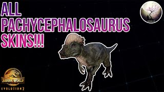 ALL PACHYCEPHALOSAURUS SKINS SHOWCASE Jurassic World Evolution 2 Pachycephalosaurus [upl. by Gierc]