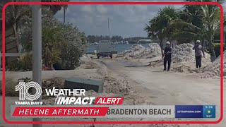 Miles of sand dunes piled up in Bradenton Beach after Helene [upl. by Corin]