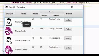 JAVA FX  Aula 18 TableView  IDE ECLIPSE [upl. by Alfi]