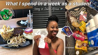 What I SPEND in a week as a STUDENT living in South Africa 🇿🇦 University of Pretoria [upl. by Aicirtam]