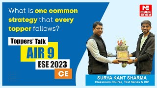 UPSC ESE 2023  CE  AIR9  Surya Kant Sharma  Toppers Talk With B Singh Sir  MADE EASY [upl. by Yrailih865]