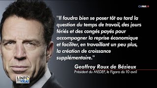 Redémarrage économique  les syndicats revendiquent laugmentation du travail annoncé par le MEDEF [upl. by Ahsitnauq862]