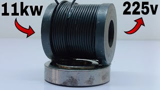 I turn Permanent Magnet into 225v 11000w Free Energy Generator Use Transformer [upl. by Inttirb622]