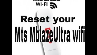 mts mblaze ultra wifi reset guide [upl. by Finlay942]