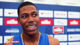 ZHARNEL HUGHES SAYS THE FOCUS IS TOYKO 2020 OLYMPICS  Nuffin Long Athletics [upl. by Karla]