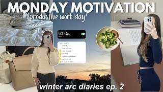 6AM PRODUCTIVE MONDAY VLOG starting the week strong  95 work day  Winter Arc Diaries episode 2 [upl. by Baird]