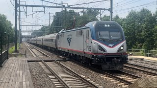 Northeast Corridor High Speed Trains  Princeton Junction With Hornshows [upl. by Ewall]