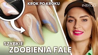 Fale na paznokciach krok po kroku  najmodniejsze wzory 2022 szybkie zdobienia  Indigo Nails [upl. by Haianeb623]