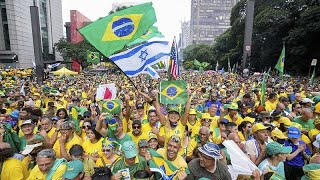 Dezenas de milhares de brasileiros saíram à rua para mostrar apoio a Bolsonaro em São Paulo [upl. by Netty807]