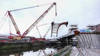 Ordsall Chord bridge installation [upl. by Bleier]