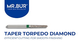 ISO 877 Taper Torpedo Coarse Diamond Bur FG  MRBUR [upl. by Ely]