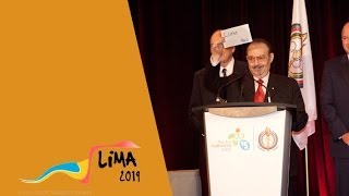 Lima 2019  Anuncio de Lima como ciudad sede de los Panamericanos 2019 [upl. by Otho]