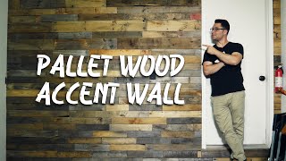 How to Build a Rustic Pallet Wood Accent Wall [upl. by Ecinna]