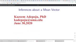 Hotelling T2 and Likelihood ratio test [upl. by Vivica743]