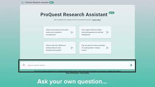 ProQuest Research Assistant Video [upl. by Arfihs285]