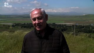 Netanyahu sulle alture del Golan nascerà la comunità quotTrumpquot [upl. by Dloraj]