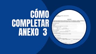 Cómo completar Anexo n° 3 [upl. by Nevak828]