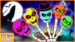 Skeleton Finger Family Rhymes Part 2  Scary Nursery Rhymes by Teehee Town [upl. by Vihs35]