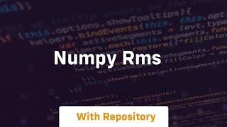 numpy rms [upl. by Elmajian547]