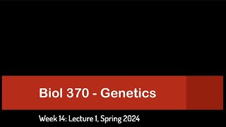 CSULB Spring 2024 Biol 370  Week 14 Lecture 1 [upl. by Ck]