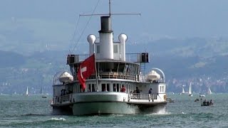 Raddampfer Stadt Rapperswil auf dem Zürichsee [upl. by Xenos]