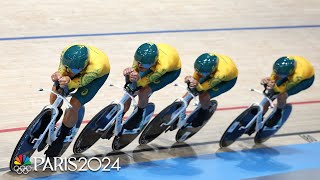 Australia speeds to cycling track team sprint bronze medal  Paris Olympics  NBC Sports [upl. by Ikram]