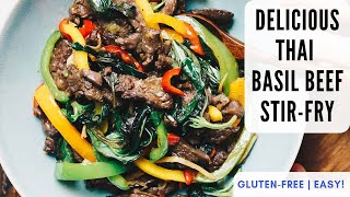 Thai Basil Beef StirFry Pad Krapao Nua  Glutenfree Easy [upl. by Adien]