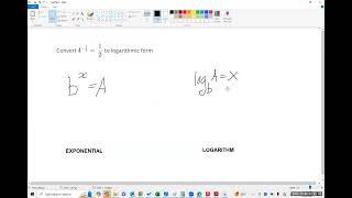 Convert an exponential to a logarithm [upl. by Leirej]