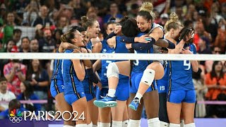 Italy leaves NO DOUBT in winning firstever gold in womens volleyball over USA  Paris Olympics [upl. by Erdnaek]