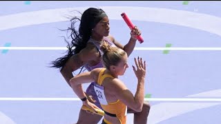 ShaCarri Richardson saves US women from near relay collapse [upl. by Ainot]