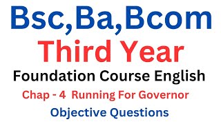 BscBaBcom 3rd year Third Year English objective question foundation Eng chap4 [upl. by Assilaj]