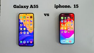 iphone 15 vs Samsung A55  Speed Test [upl. by Orthman]