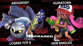 Infrared HDR Singles Arhungry Meta Knight vs Kumatora Inkling  Losers Top 8 [upl. by Webber283]