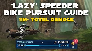 Lazy Speeder Bike Pursuit Raid Guide  11M Total Damage mostly on AUTO and no mod swapping  SWGOH [upl. by Traci953]