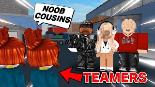 BEATING MM2 TEAMERS WITH OUR COUSINS [upl. by Panaggio109]