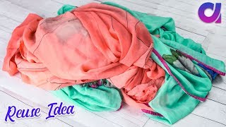 How to Reuse Old Saree at home  Clothes recycling  Artkala [upl. by Arriat]