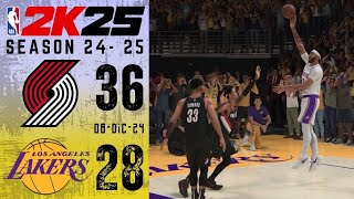 PORTLAND TRAIL BLAZERS vs LOS ANGELES LAKERS  SEASON 20242025  NBA 2K25 [upl. by Skill]